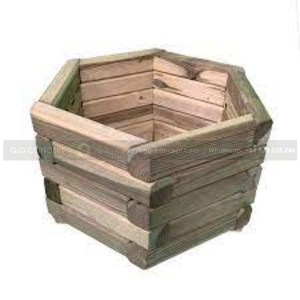 Macetas de madera Natural para decoración del hogar, juego de macetas de diseño moderno, hexagonal, elevado para jardín - Product Image 2