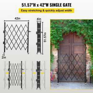 Cancello di Sicurezza Pieghevole in Acciaio a Fisarmonica 122 cm (A) x 94 cm (L) per Uso in Palestra - Product Image 3