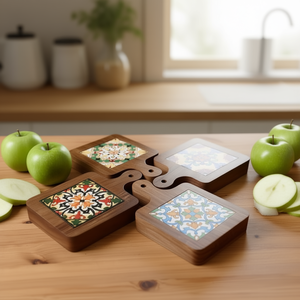 Premium Wooden Printed Serving Tray Decorative <b>Kitchen</b> Tray for Tea Coffee Breakfast Snacks - Product Image 3