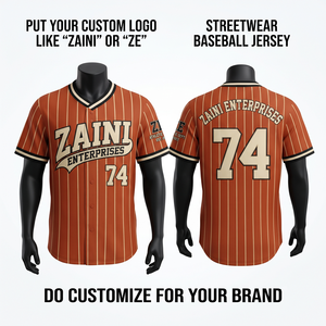 Maillot de baseball en polyester respirant 180 GSM, anti-humidité, personnalisable avec nom du joueur, broderie par sublimation, logo par transfert thermique, marron - Product Image 1
