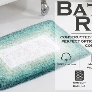 Modern Square Bath <b>Mat</b> 24 Inch Solid Color Tufted Non-Slip Rubber Backing Polypropylene Home Use - Product Image 4