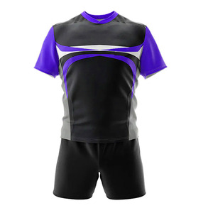 Nuevo conjunto de rugby con tela transpirable, jersey y pantalones cortos de ajuste atlético, adecuados para partidos de entrenamiento de alta intensidad y ropa deportiva diaria. - Product Image 6