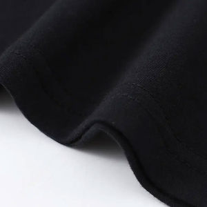 T-shirt en coton tricoté noir à motif personnalisé, coupe classique, 100 % coton, haute qualité, col en V, manches courtes, pour homme, vente en gros - Product Image 5