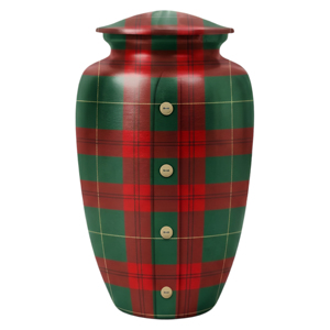 โกศบรรจุอัฐิผู้ใหญ่ลายสก็อตพรีเมียม สีแดงเขียว ลายตาราง  งานแฮนด์เมด ขนาด 220 คิวบิกอินช์ เป็นมิตรกับสิ่งแวดล้อม - Product Image 2