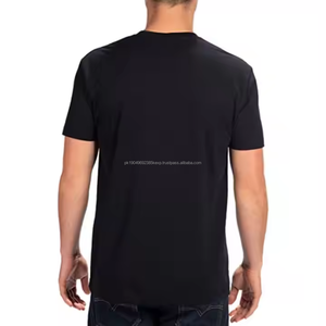 T-shirts pour hommes en coton double doux et brillant à col rond de luxe, fitness, coton double mercerisé - Product Image 2