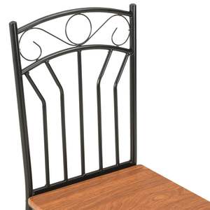 Juego de 2 sillas de comedor de MDF y acero, color marrón y negro, tamaño estándar - Product Image 6