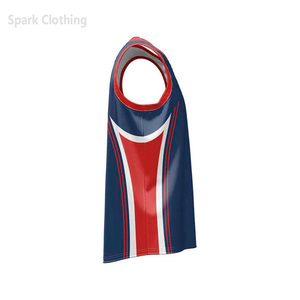 Ropa Spark Personalizada, Sin Mangas, con Bloques de Color Rojo, Blanco y Azul, de Poliéster, Unisex, para Adultos, para Todas las Estaciones, de Secado Rápido, con Capucha - Product Image 3