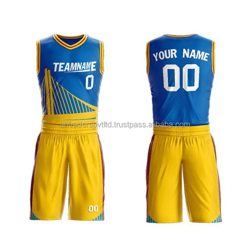 Custom Unique Design Basketball Uniform Sublimated Sports Basketball Wear Jersey Uniform Set