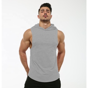 Top diseño algodón poliéster camiseta sin mangas con capucha gimnasio Fitness culturismo entrenamiento chaleco verano ropa de secado rápido con logotipo personalizado - Product Image 4