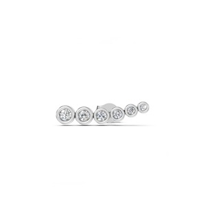 Pendientes de oro macizo de 10K con diamantes cultivados en laboratorio en engaste de bisel graduado, tipo climber, con diamantes redondos certificados por IGI para mujer - Product Image 5