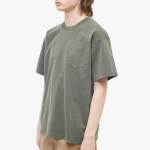 Camiseta de algodón de color liso para hombre High Click con bolsillo en el pecho, venta al por mayor, logotipo personalizado, camisetas de manga corta en blanco para personalizar - Product Image 1