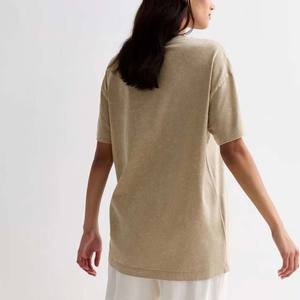 Camisetas de Verano Personalizables con Lavado Ácido Vintage para Mujer, Color Sólido Personalizado, Patrón Personalizado, Tela de Poliéster/Algodón, Personalización Delantera y Trasera - Product Image 2