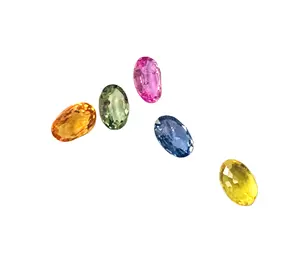 Натуральный свободные мульти сапфир овал 6x4 мм Гранёные с одной и плоские с другой стороны срезной драгоценный камнень оптовая цена натуральный ААА высшее качество драгоценный камень оптом