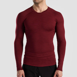 Camiseta de Compresión de Manga Larga Personalizable para Hombre, Ecológica, de Secado Rápido, Anti-UV, Transpirable, Antiarrugas, con Patrón Sólido - Product Image 1