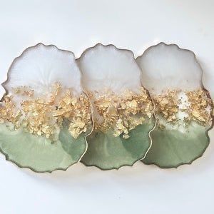 Oval and Round Resin Coasters for Minimal Home Elegant <b>Beverage</b> <b>Serving</b> <b>Sets</b> - Product Image 6