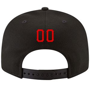 Casquette Snapback Unisexe Personnalisée Noire Rouge-Or avec Broderie 3D en Satin, Réglable, pour Sports et Activités de Plein Air - Product Image 3