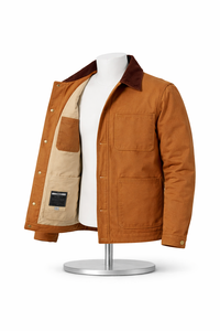 แจ็คเก็ตผู้ชายรุ่น High Version Main Line Detroit Winter ห้าสี ผ้าแคนวาสบางสไตล์วินเทจ กันลม ซิปหน้า โลโก้ - Product Image 4