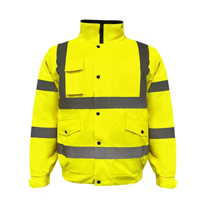 เสื้อแจ็คเก็ตนิรภัยสำหรับฤดูหนาว แบบอ็อกซ์ฟอร์ด บอมเบอร์ สำหรับผู้ชาย  เสื้อทำงานแบบมีแถบสะท้อนแสง  ชุดทำงานป้องกันภัย ผลิตจากวัสดุที่ทนทาน - Product Image 2