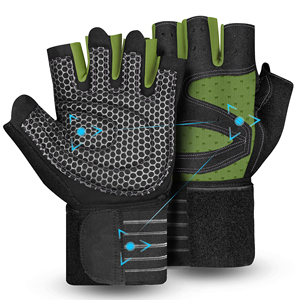 Guantes de levantamiento de pesas de medio dedo, transpirables, antideslizantes, con correa de muñeca ajustable, para gimnasio, unisex, en venta. - Product Image 6