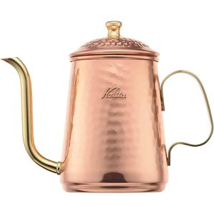 Bouilloire à col de cygne en cuivre Kalita 600 ml, fabrication japonaise, avec poignée, manuelle, pour le bureau, les voyages, le thé blanc, le matcha # 52260 - Product Image 1