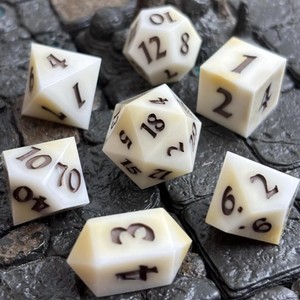 Compact Bone <b>Dice</b> <b>Set</b> Travel Size Clear Numbers Lightweight Build Portable Tabletop Game Pieces - Product Image 3