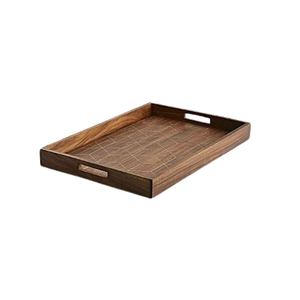Bandeja Rectangular de Madera de Acacia de Calidad Estándar con Asas, Ecológica, con Ranuras, para Servir, Decoración de Mesa de Cocina y Comedor - Product Image 3