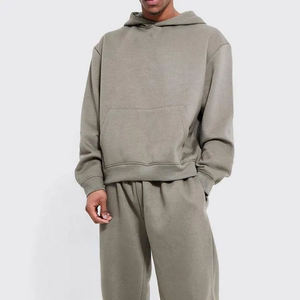 Ensemble de survêtement délavé à l'acide pour homme, comprenant un sweat à capuche décontracté et un pantalon de jogging, tenue de sport, de détente et de gym, style urbain, taille élastique, style vintage - Product Image 3