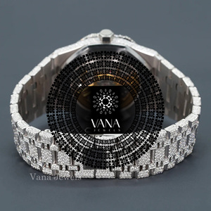 VANA JEWELS Luxury Stainless Steel Diamond <b>Watch</b> Tonneau <b>Case</b> Analog Quartz Men's Women's Fashion Bracelet <b>watch</b> - Product Image 3