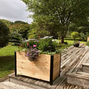 <b>Rectangular</b> Wooden Planter Box Raised Garden Bed for <b>Plants</b> and Flowers Rustic Outdoor Garden Planter <b>Pot</b> Farmhouse from Vietnam - Product Image 2