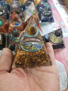 Natural Moss Agate Stone <b>Orgone</b> Handmade Crystal Energy <b>Generator</b> Resin Meditation Polished REIKI Home Decoration - Product Image 6