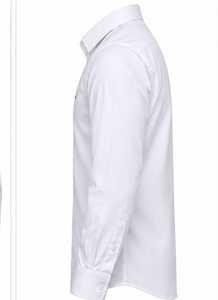 Chemise habillée blanche sur mesure pour homme, manches longues, formelle, boutonnée, avec logo brodé personnalisé, fournisseur OEM - Product Image 4