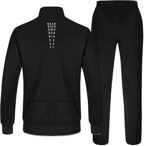 Conjunto Deportivo para Hombre Spenta, Chaqueta Negra con Cuello Alto y Bolsillos con Cremallera, Pantalones con Cordón Ajustable, Corte Regular, Estilo Deportivo - Product Image 2