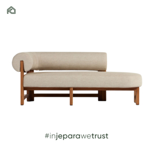 Top Rated Modern Teak Wood Chaise Lounge Daybed Sofa-Eco-Friendly Waterproof Oatmeal Accent Chair for Hotel Dining Furniture - Product Image 6