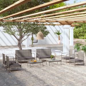 Ensemble de salon de jardin gris foncé - Product Image 1