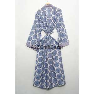 Kimono de Algodón con Estampado Floral, Moderno, Elegante y a la Moda, con Cinturón Ajustable para Niñas y Mujeres - Product Image 5