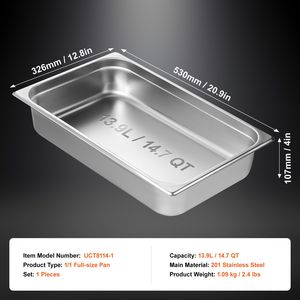 Vassoio per bagnomaria professionale anti-inceppamento in acciaio inox spessore 0,8 mm, profondità 4 pollici, per ristoranti e hotel - Product Image 4