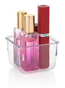 Plateau de rangement cosmétique transparent en PET, organisateur de maquillage carré, support de vanité pour soins de la peau, rouge à lèvres et outils de beauté - Product Image 3