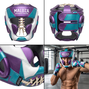 Casque de boxe en cuir OEM, protection antichoc respirante pour entraînement, sparring, Muay Thai, Kickboxing, avec visière transparente - Product Image 5