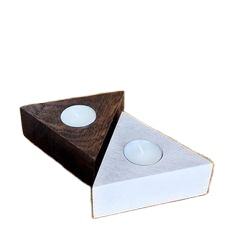 Candelabro de madera con bandeja para decorar el hogar, soporte de vela de madera para boda, 3 uds. - Product Image 2