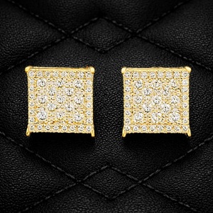 Fine Gold Jewelry <b>Earring</b> 14K Gold Plated Screw <b>Back</b> VVS GRA Certified Moissanite Diamond Stud <b>Earrings</b> for Men and Women - Product Image 6