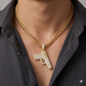 สร้อยคอจี้ดาบประดับเพชรทรงฮิปฮอปสุดเทรนดี้จาก SHRAMAN DIAMOND ทอง 10K เพชรเจียระไนแบบบริลเลียนท์ เพชรเลี้ยงในห้องปฏิบัติการ ดีไซน์หรูหรา - Product Image 2