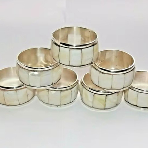 High Quality Design Brass <b>MOP</b> Napkin Ring Metal Napkin Ring With <b>MOP</b> Inlay Stainless steel Napkin Ring At low wholesale Price - Product Image 1