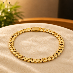 Collar de Cadena Cubana Chapado en Oro de 10K para Hombre con Cierre de Moissanita, Joyería de Diamantes de Corte Redondo Estilo Hip Hop - Product Image 4