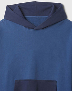 Sudadera con Capucha Azul Marino para Hombre, Talla Grande, 100% Algodón, Felpa Francesa, Bolsillo Frontal, Estilo Casual para Otoño, Logotipo Impreso y Precios Bajos - Product Image 6