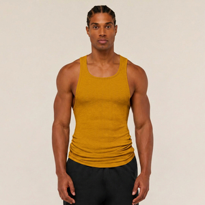 <b>Men's</b> <b>White</b> Sleeveless Tank Top O-Neck Solid Knitted Breathable Casual Fitness Wear - Product Image 1