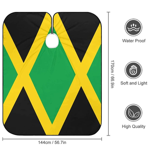 Capa de Peluquería con Diseño de la Bandera de Jamaica, Antiestática, Profesional, para Salón de Belleza, Corte de Cabello, Coloración y Peinado - Product Image 2