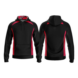 Sweat-shirt à capuche bordeaux pour homme, coupe classique, imprimé, color block, poche, manches raglan, respirant, tricoté, service OEM - Product Image 6