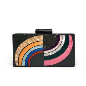 Bolso de Mano Elegante y Versátil para Mujer, Diseño de Un Solo Hombro con Tiras Cruzadas de Colores, Acrílico, con Perlas, Ideal para Cenas - Product Image 6