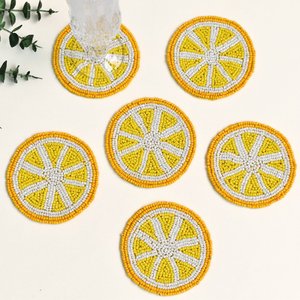 Beaded Butterfly Promotional Coaster Round Drink Mat Custom Logo <b>Table</b> Decor for Events - Product Image 4