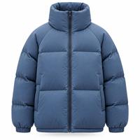 Blouson matelassé pour homme, col montant, fermeture éclair, coupe-vent, polyester épais, hiver, décontracté, coupe ample, longueur standard